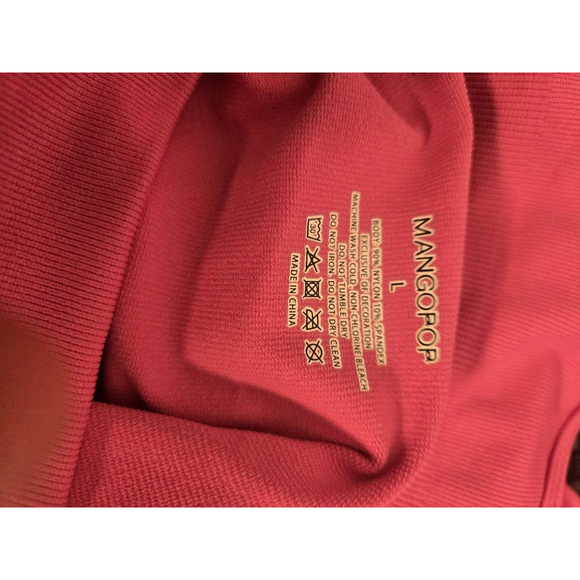 Women's MANGOPOP Pink Long Sleeve Turtleneck Bodysuit L - Picture 4 of 8